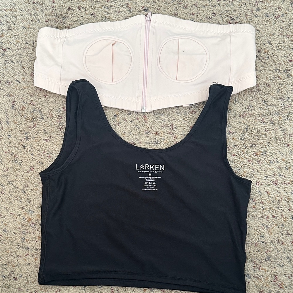 Lansinoh and Larken Black and Cream Nursing Bras